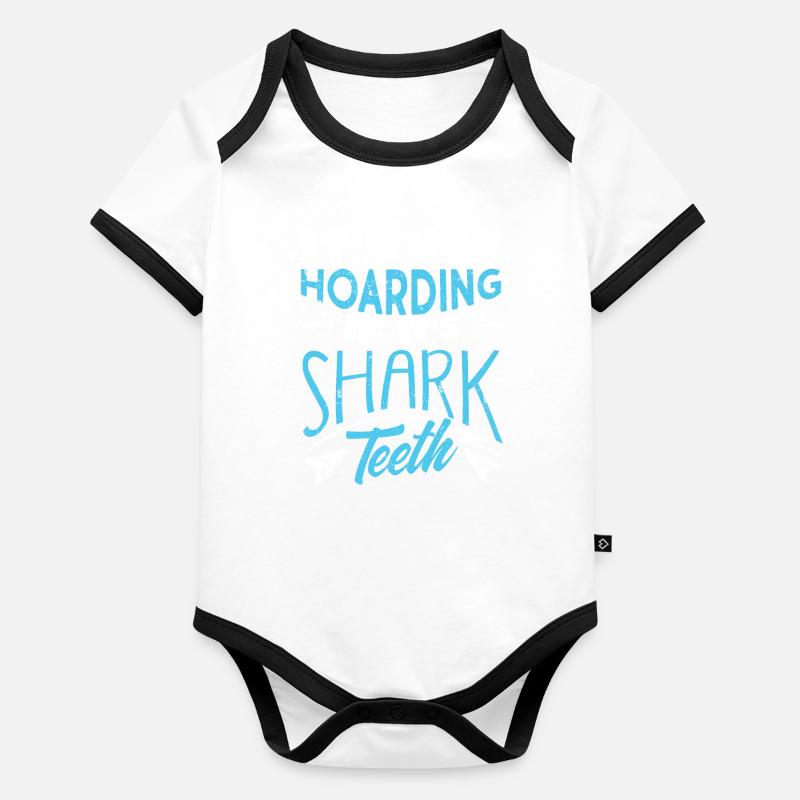 Requins, collecteurs de compteurs de requins Body Bébé bio contrasté manches courtes
