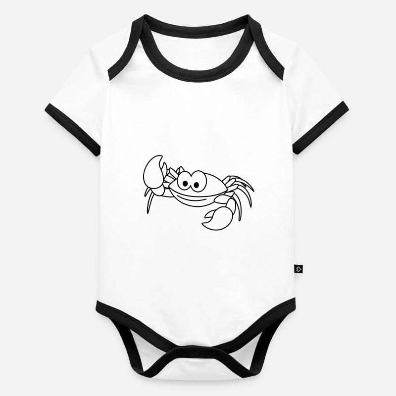 Crab Comic Animal Organic Baby Contrasting Bodysuit