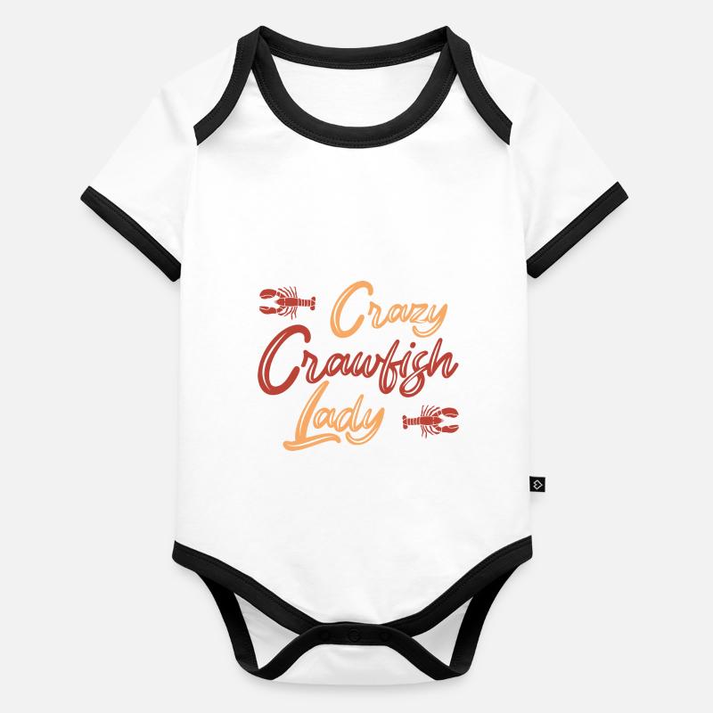 Écrevisse Écrevisse Body Bébé bio contrasté manches courtes