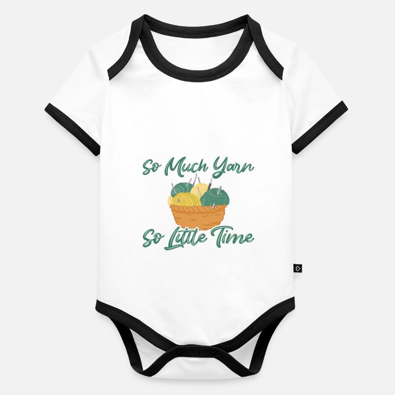 Tant de fil si peu de temps à crocheter Body Bébé bio contrasté manches courtes
