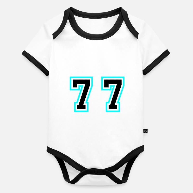 77 Symbole numérique Body Bébé bio contrasté manches courtes