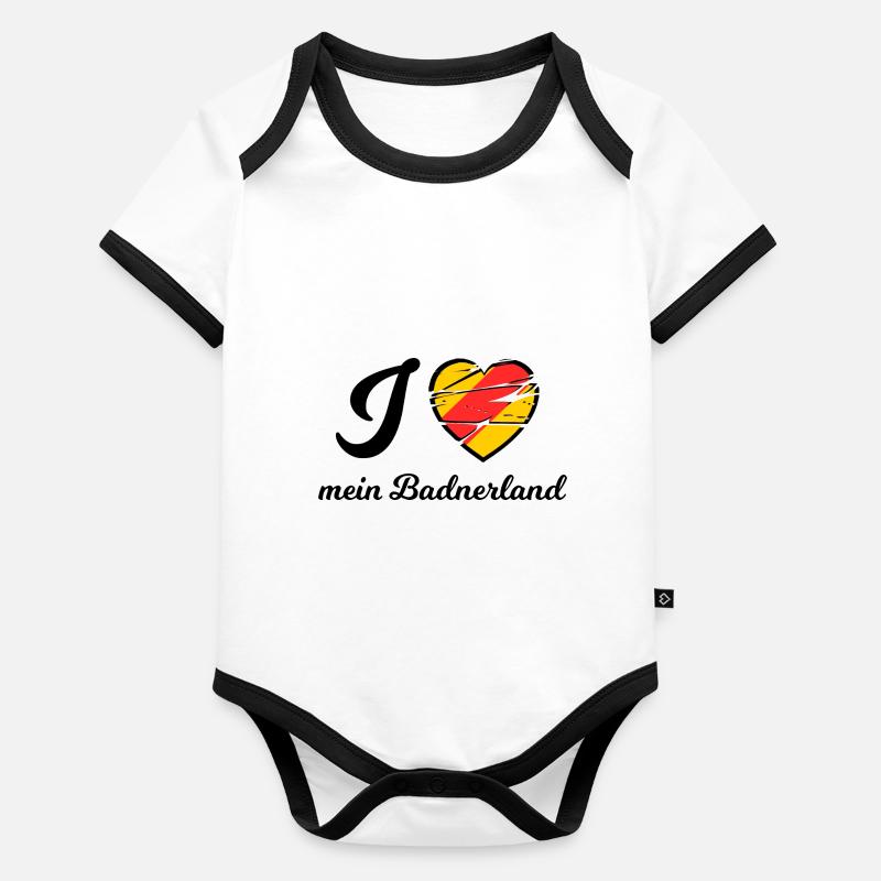 J’aime mon Badnerland Body Bébé bio contrasté manches courtes