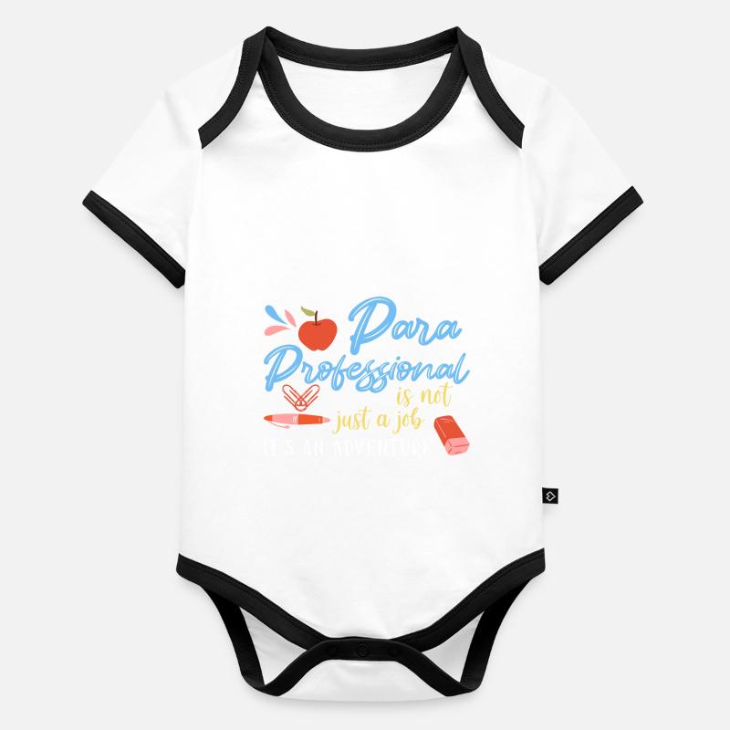 Paraprofessionnel Body Bébé bio contrasté manches courtes