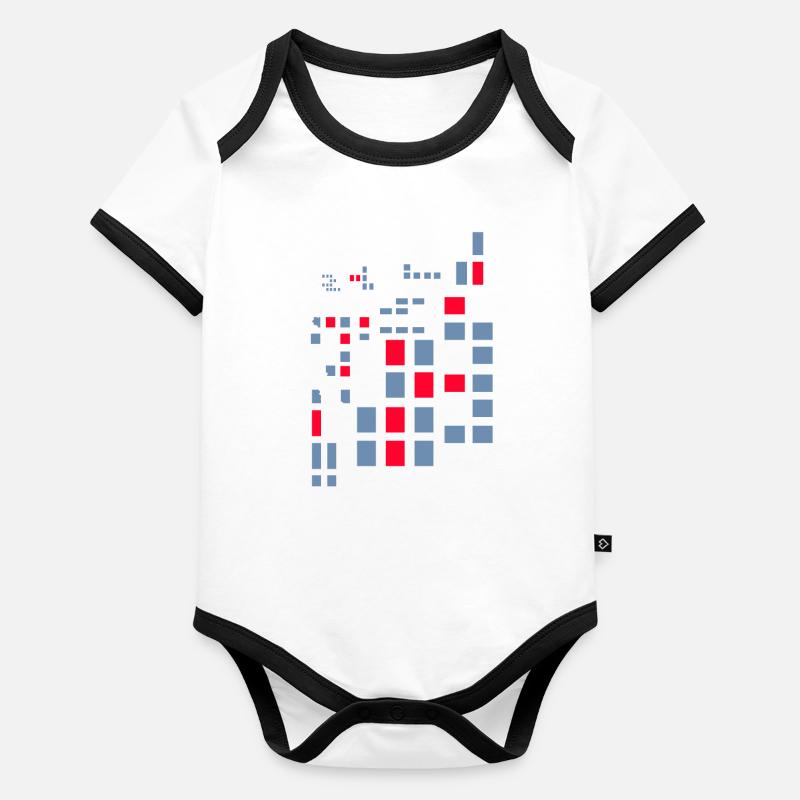 Pixel Pixelwelt abstrakt Stadtplan Krypto Style Baby Bio-Kurzarm-Kontrastbody
