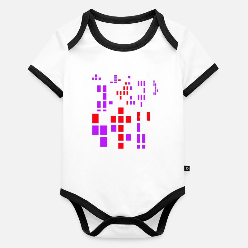 Pixel a Pixelworld Abstrakt City Kypto Style Baby Bio-Kurzarm-Kontrastbody