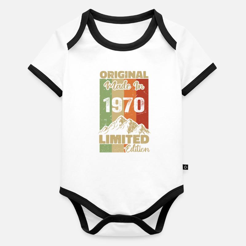 1970 Original - Fabriqué en 1970 - Edition Limitée Body Bébé bio contrasté manches courtes
