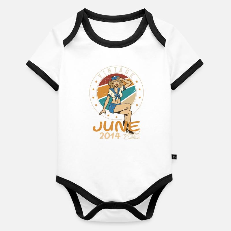 Millésime 2014 - Né en Juin 2014 Body Bébé bio contrasté manches courtes
