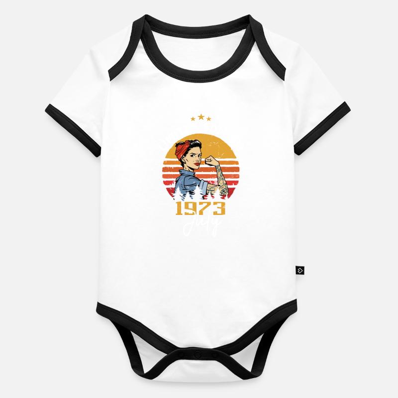 Juli 1973 - Geburtstag im Juli 1973 Geschenk Baby Bio-Kurzarm-Kontrastbody