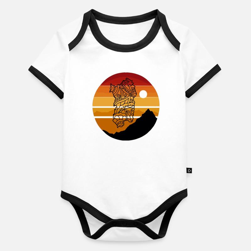 Sardinia island with sunset and mountains Organic Baby Contrasting Bodysuit