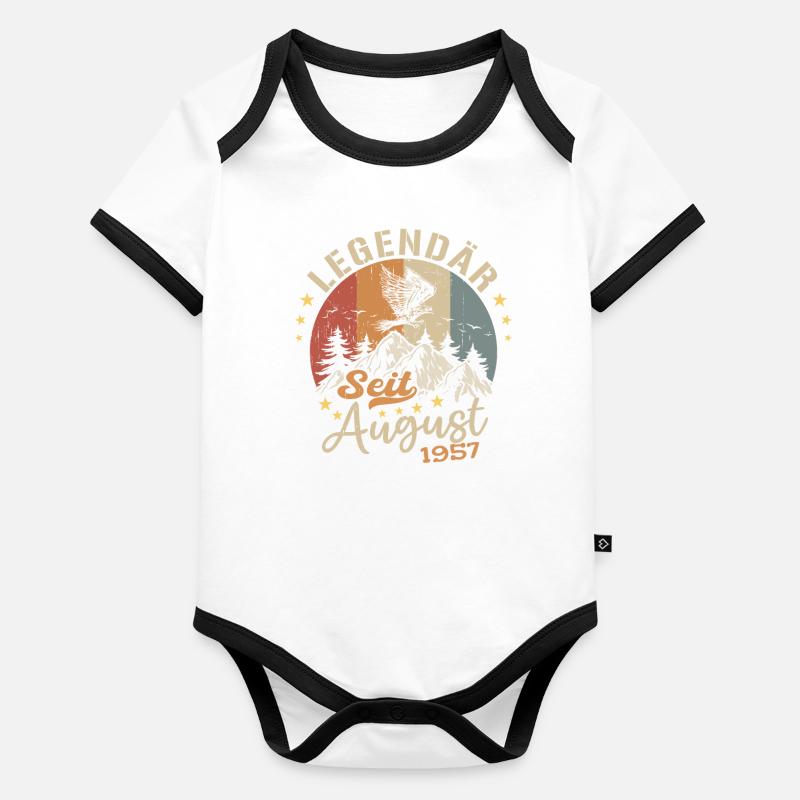 Legendär seit August 1957 Geburtstag Geschenk Baby Bio-Kurzarm-Kontrastbody