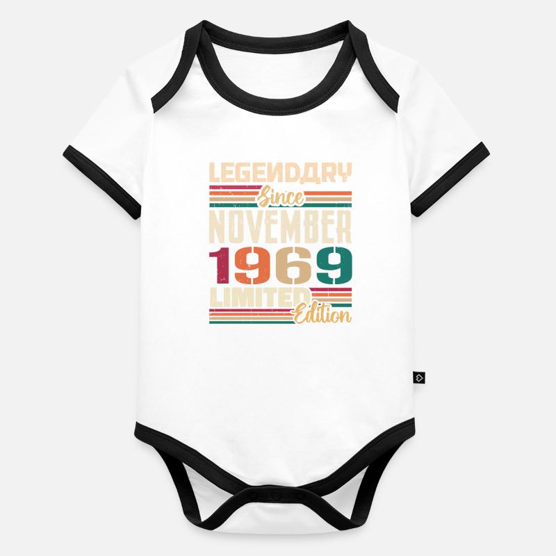 Legendary since November 1969 - Gift 1969 Organic Baby Contrasting Bodysuit