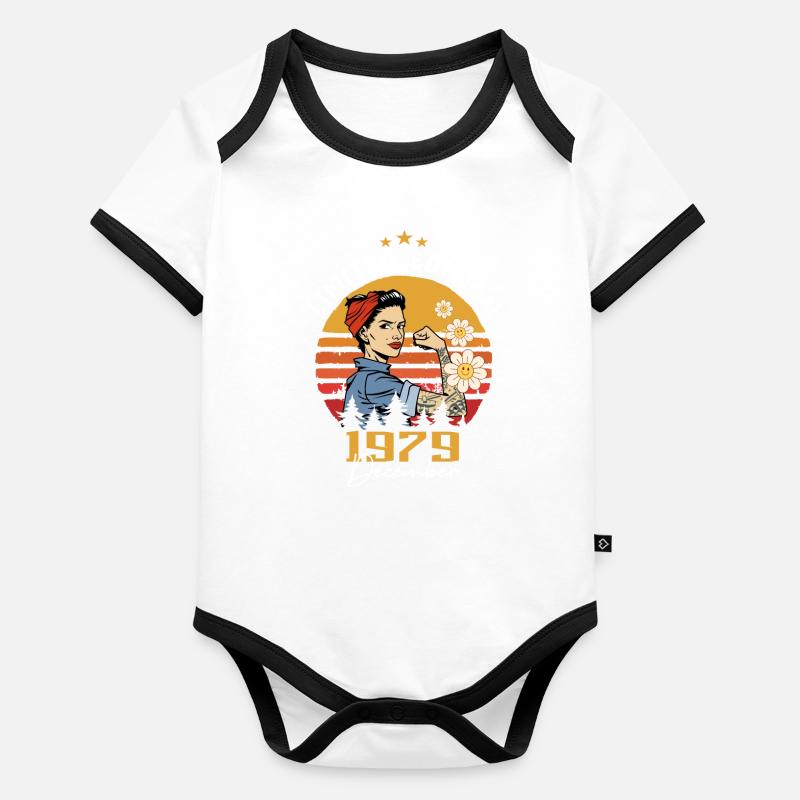 December 1979 Birthday Present December 1979 Organic Baby Contrasting Bodysuit