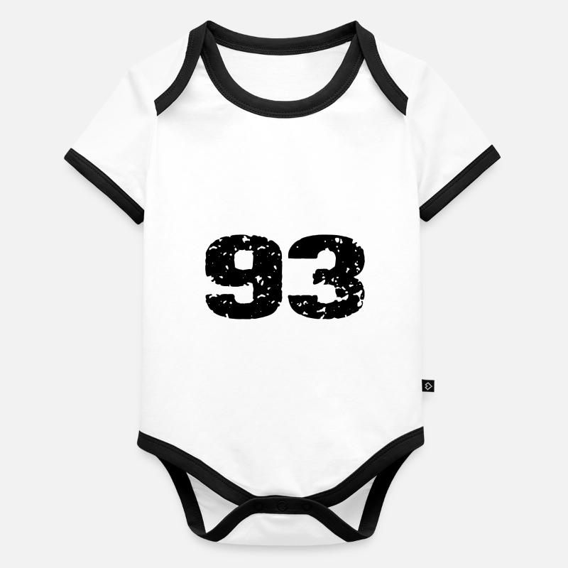 93 Number Jersey Organic Baby Contrasting Bodysuit