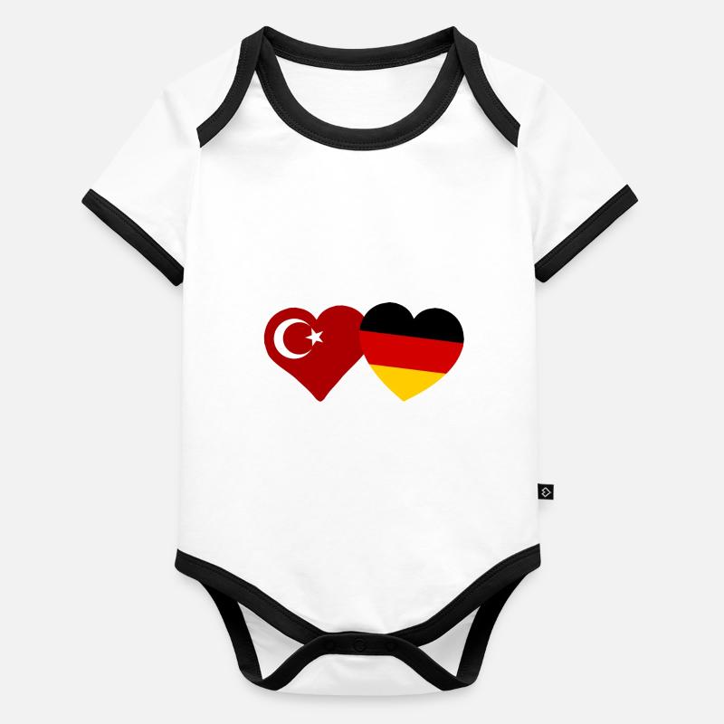 German Turkish Love Organic Baby Contrasting Bodysuit