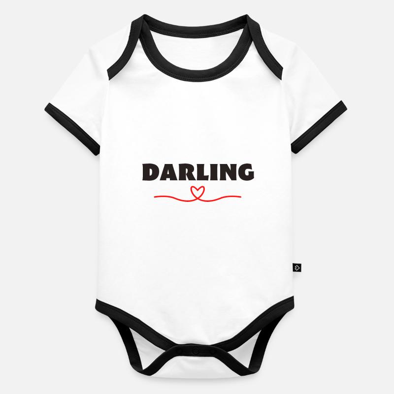 Darling Be Me Valentine Body Bébé bio contrasté manches courtes
