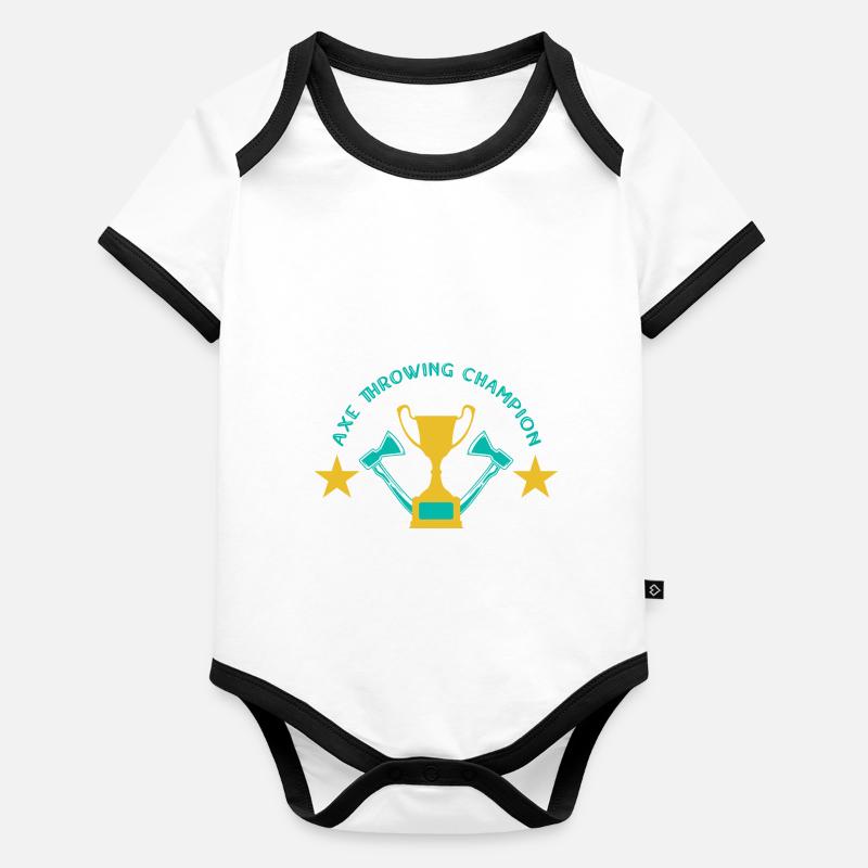 Axt werfen Axtwerfen Baby Bio-Kurzarm-Kontrastbody