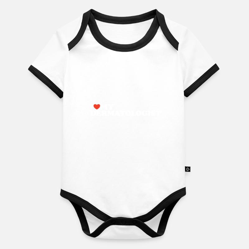 J’aime mon Dermatologue Chemise en forme de cœur Body Bébé bio contrasté manches courtes