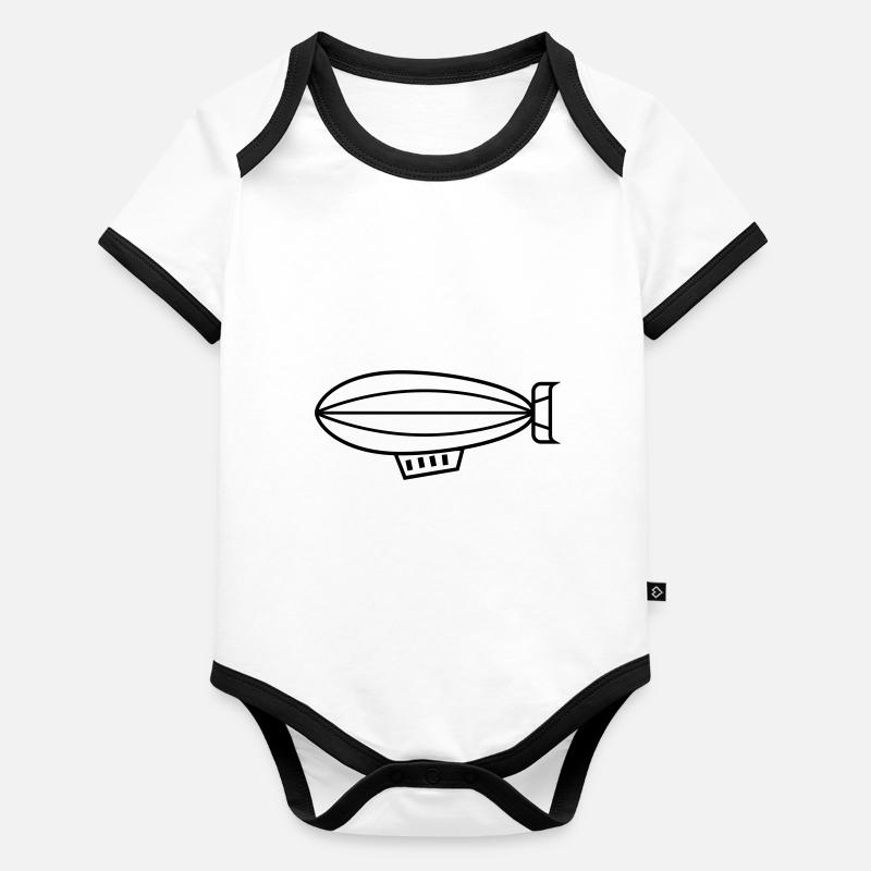 Symbole de l’icône Zeppelin Body Bébé bio contrasté manches courtes