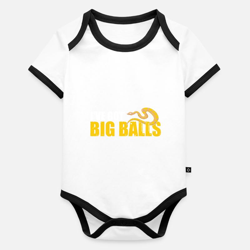 King python design pour les amateurs de serpents Body Bébé bio contrasté manches courtes