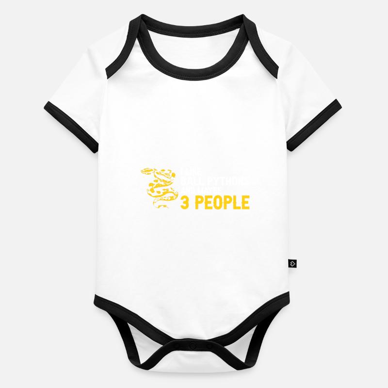 King python design pour les amateurs de serpents Body Bébé bio contrasté manches courtes