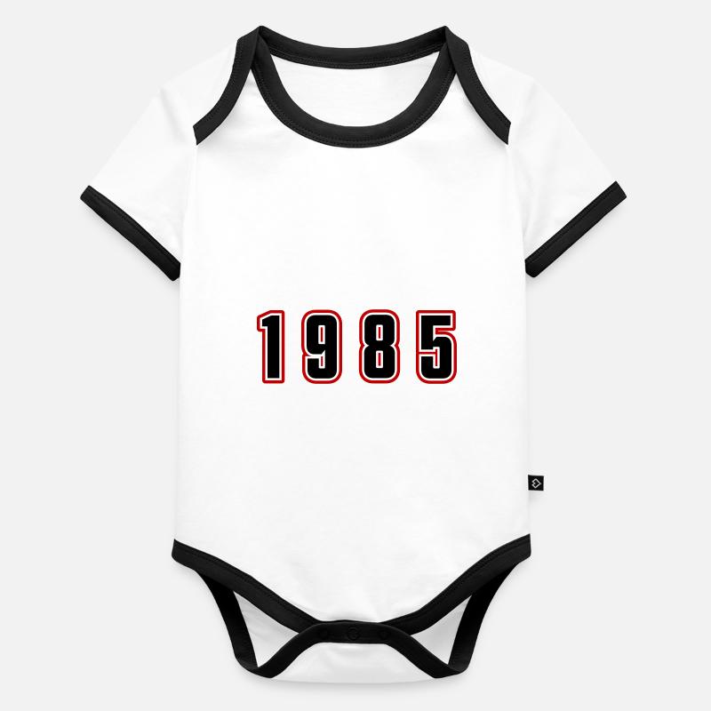 Numéro de l’année 1985 Body Bébé bio contrasté manches courtes