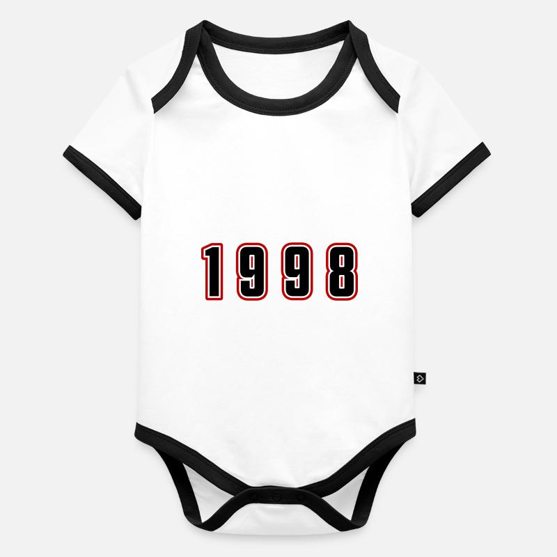 1998 Année Numéro Body Bébé bio contrasté manches courtes