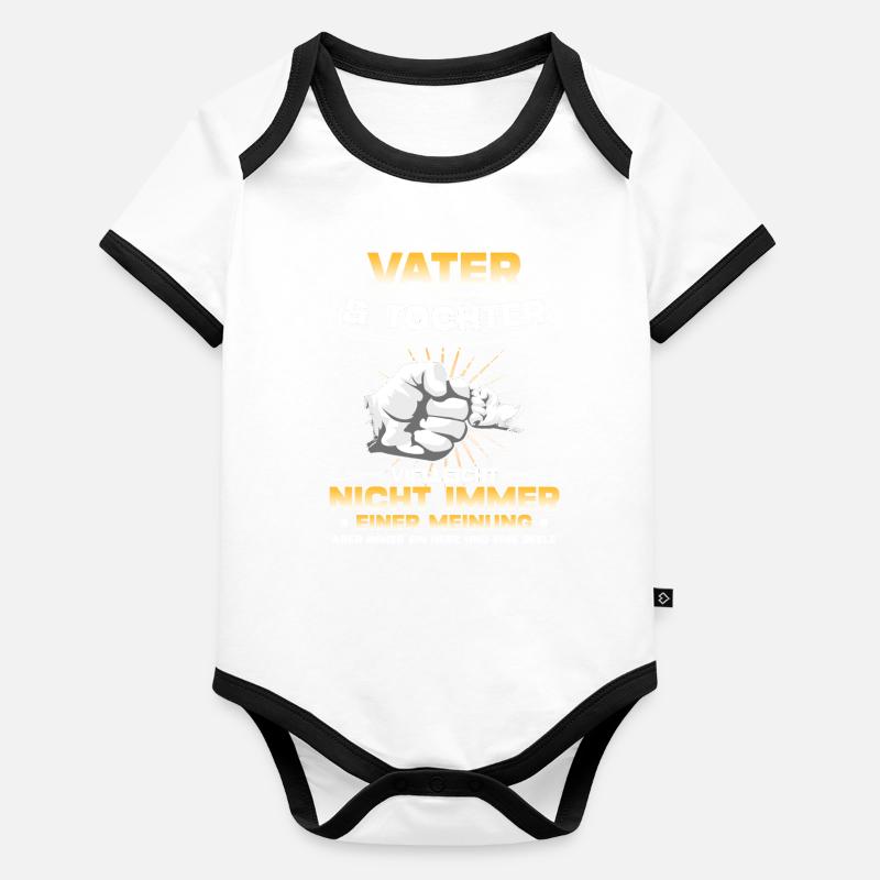 Vater & Tochter Herz Und Seele Partneroutfit Baby Bio-Kurzarm-Kontrastbody