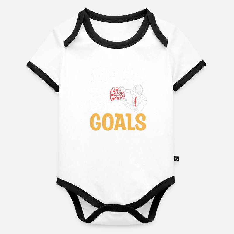 Focus On Your Goals Darts Player Dartboard Darts Organic Baby Contrasting Bodysuit
