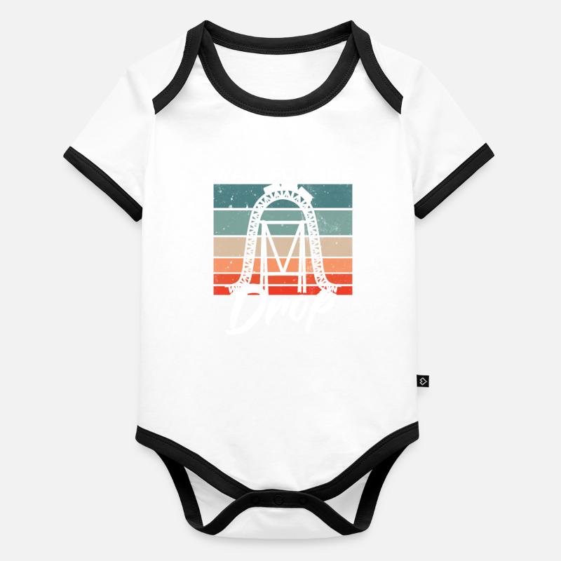 Vintage Achterbahn Spruch Wait For The Drop Baby Bio-Kurzarm-Kontrastbody