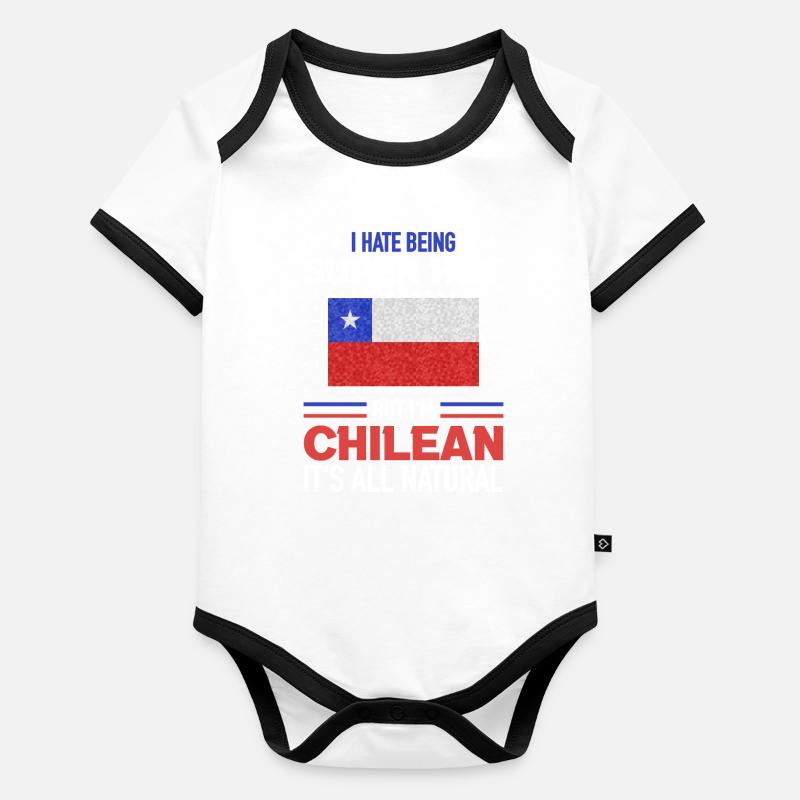 Drapeau chilien super chaud tout naturel Body Bébé bio contrasté manches courtes