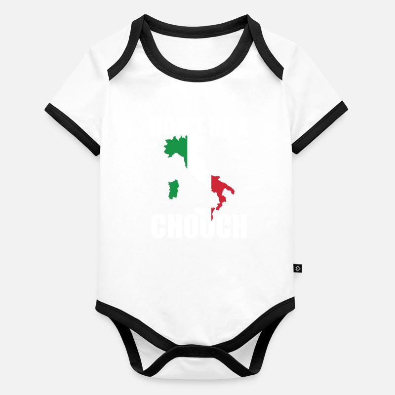 Ne sois pas un imbécile de Chooch Proverbe italien Body Bébé bio contrasté manches courtes