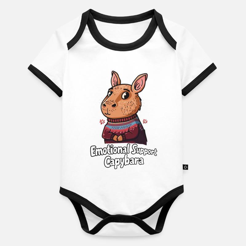 Soutien émotionnel Capybara Body Bébé bio contrasté manches courtes