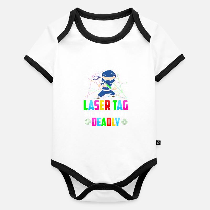 Laser Tag Ninja Ensemble Lasertag silencieux mais mortel Body Bébé bio contrasté manches courtes