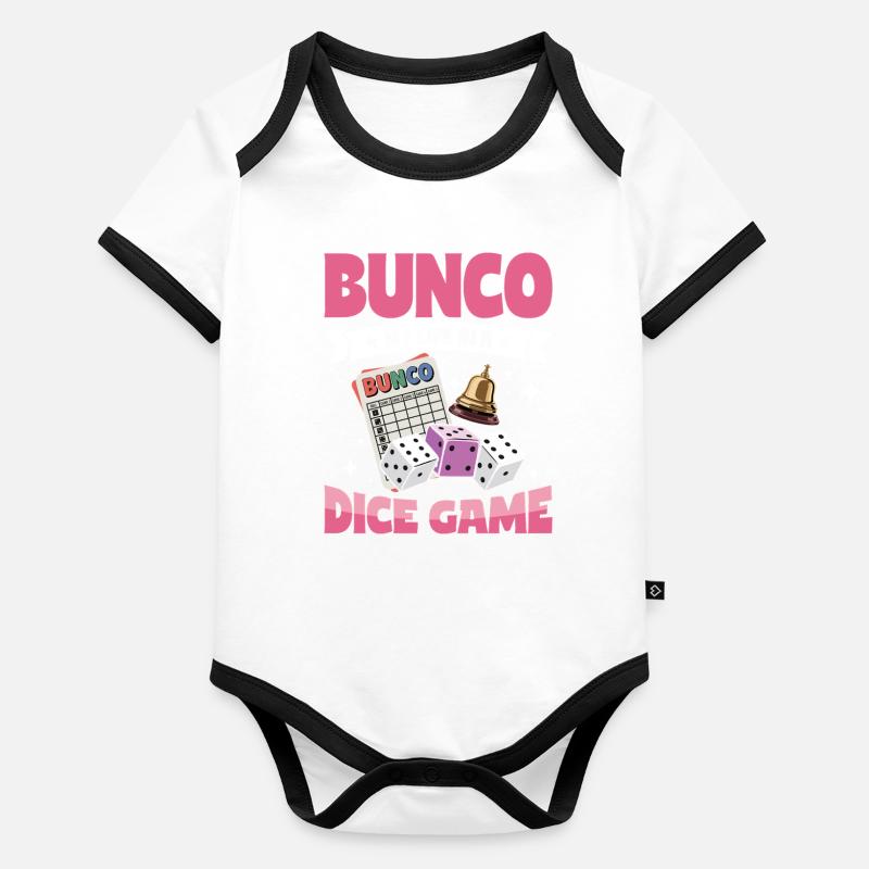 Bunco Leben Würfelspiele Baby Bio-Kurzarm-Kontrastbody