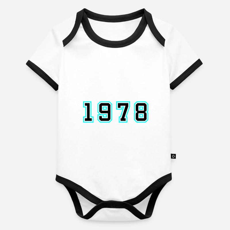 1978 Année Anniversaire Body Bébé bio contrasté manches courtes