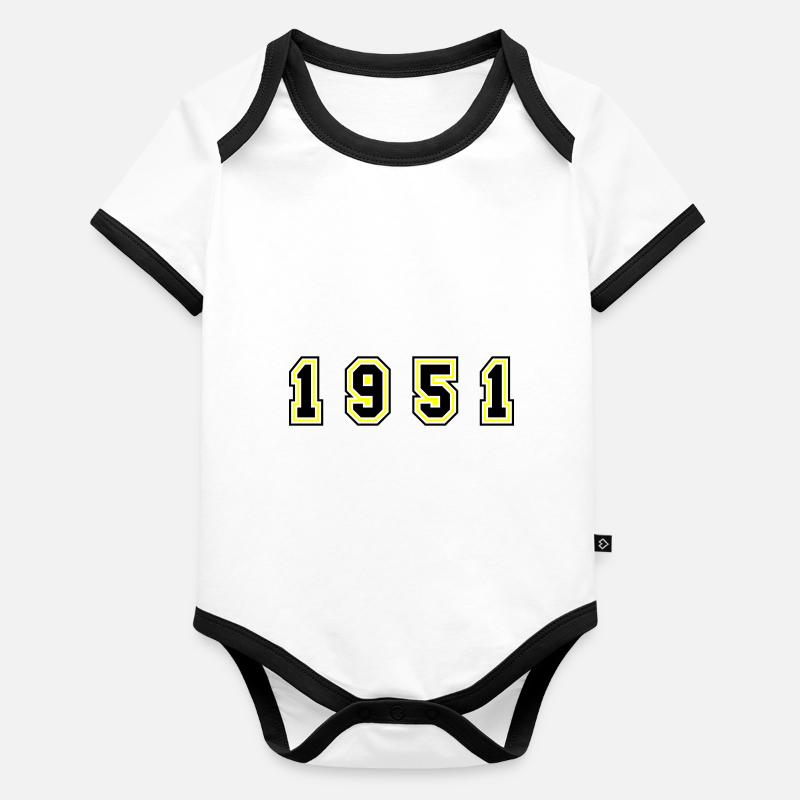 Numéro de l’année 1951 Body Bébé bio contrasté manches courtes