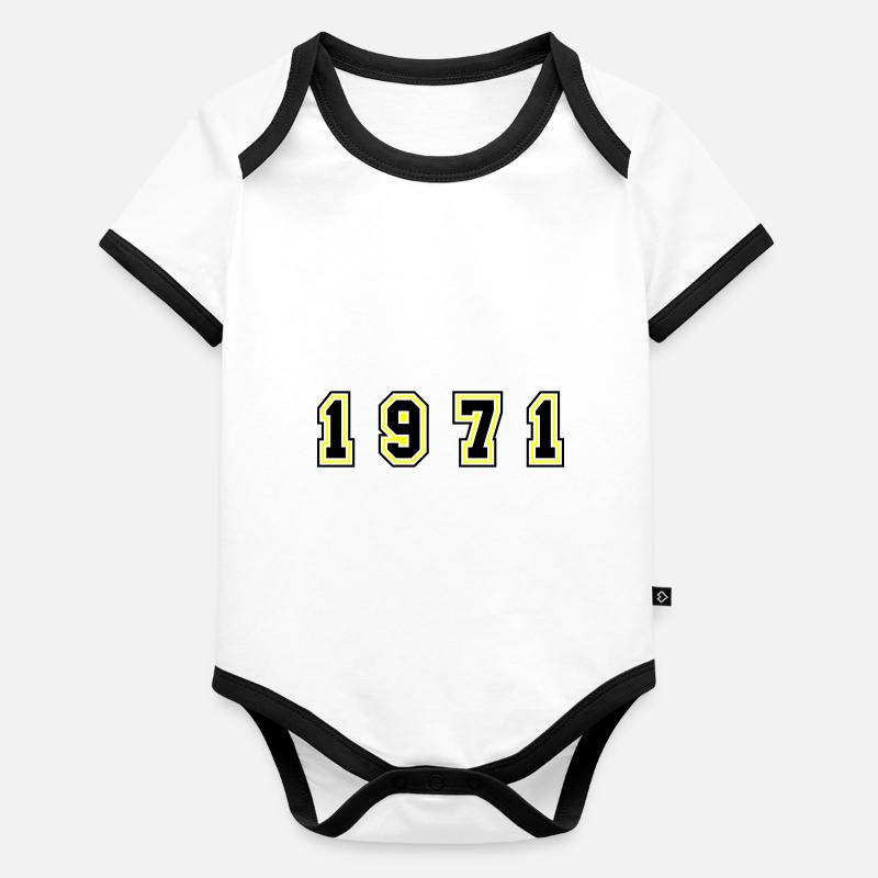 Numéro de l’année 1971 Body Bébé bio contrasté manches courtes