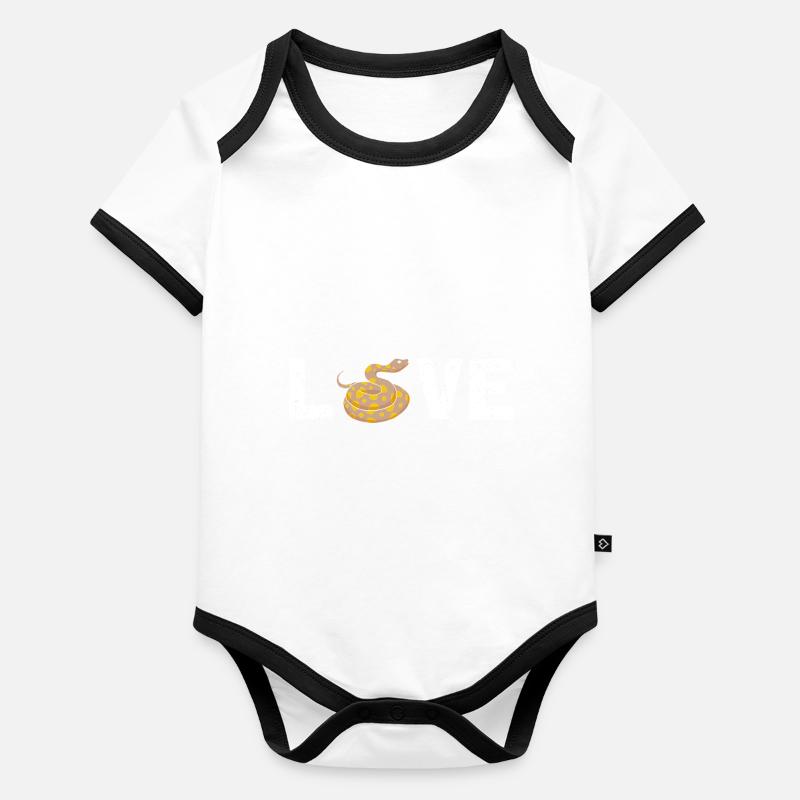 King python design pour les amateurs de serpents Body Bébé bio contrasté manches courtes