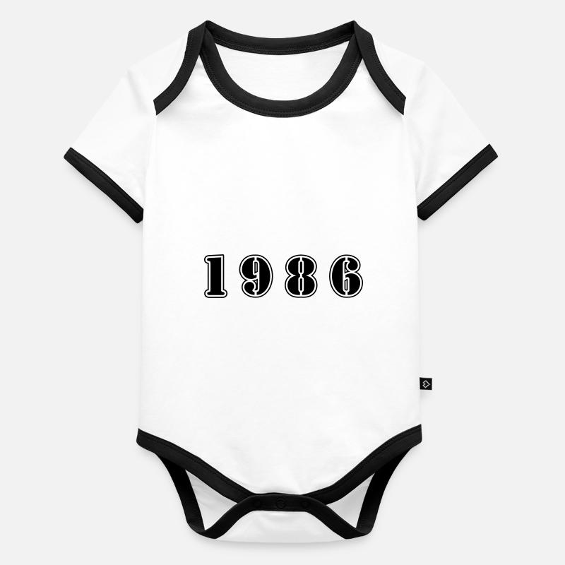 Anniversaire de 1986 Body Bébé bio contrasté manches courtes
