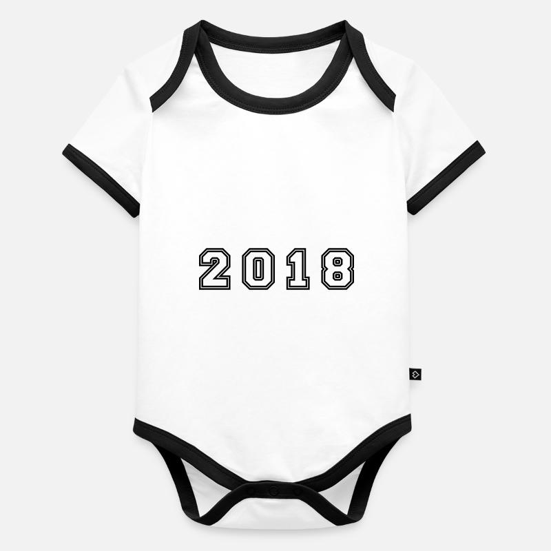 2018 Year Number Organic Baby Contrasting Bodysuit