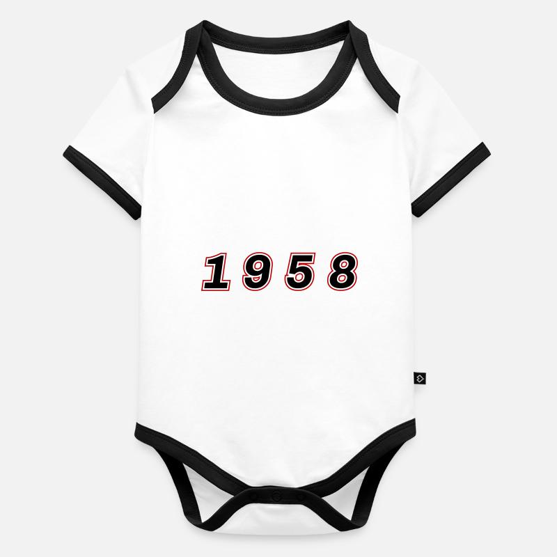 Numéro de l’année 1958 Body Bébé bio contrasté manches courtes