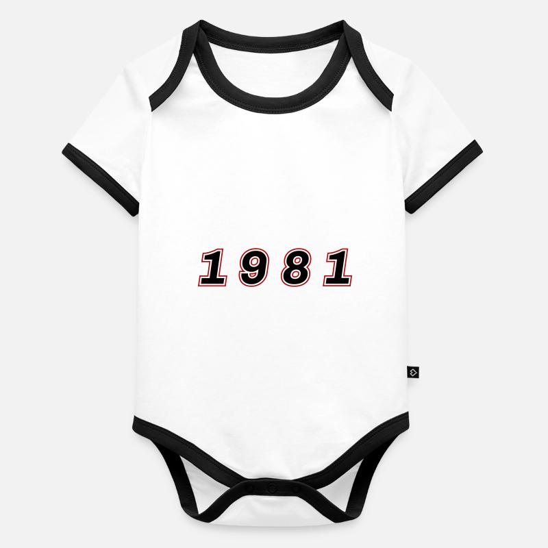 Numéro de l’année 1981 Body Bébé bio contrasté manches courtes
