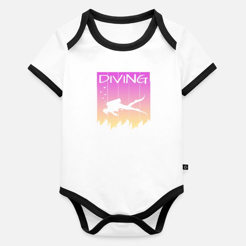 Tauchen, Diving, Tauchlehrer, Taucher, Scuba Diver Baby Bio-Kurzarm-Kontrastbody