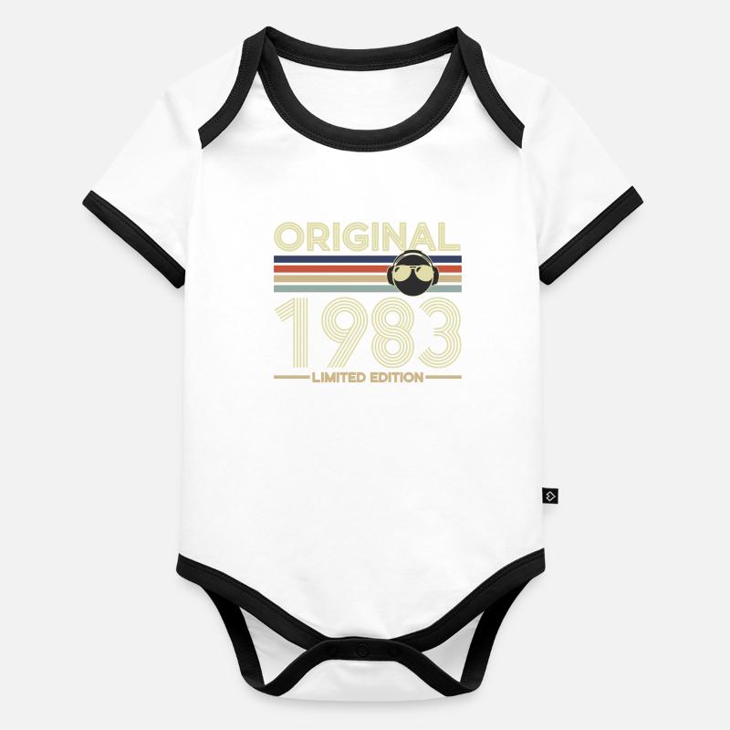 1983 Body Bébé bio contrasté manches courtes