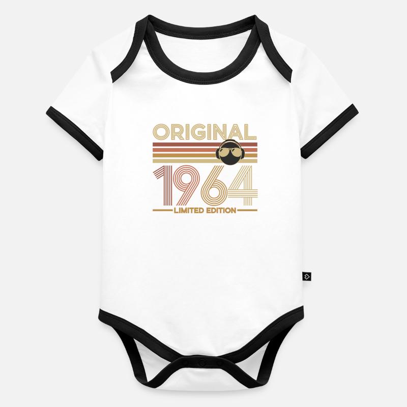 1964 Body Bébé bio contrasté manches courtes