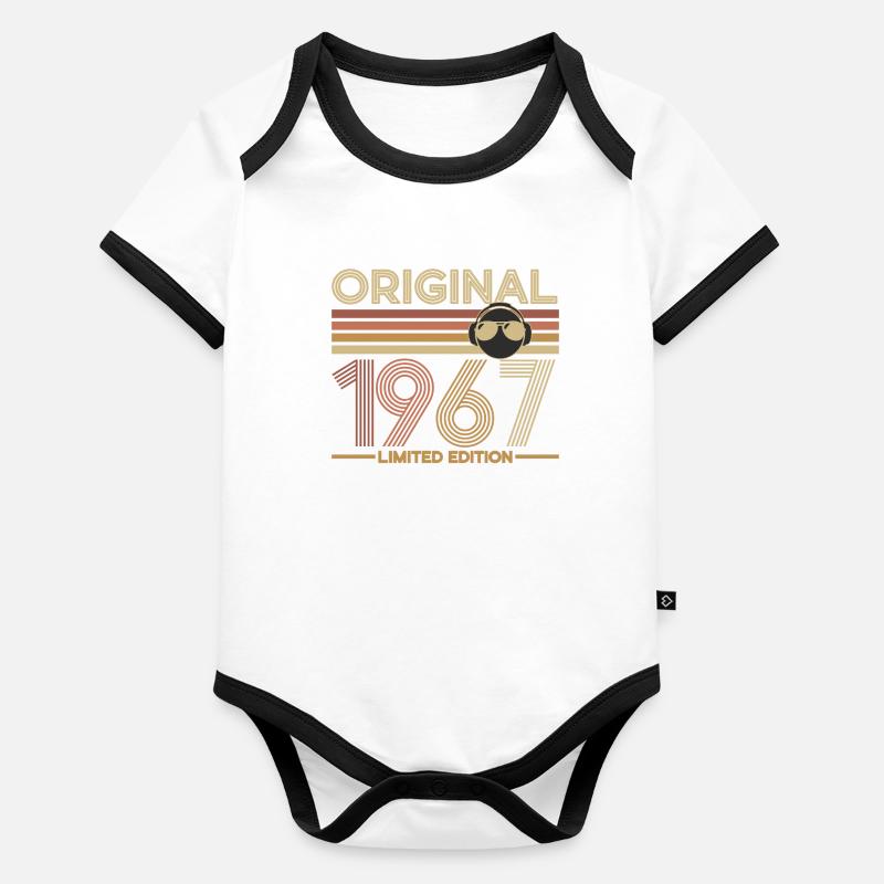 1967 Body Bébé bio contrasté manches courtes