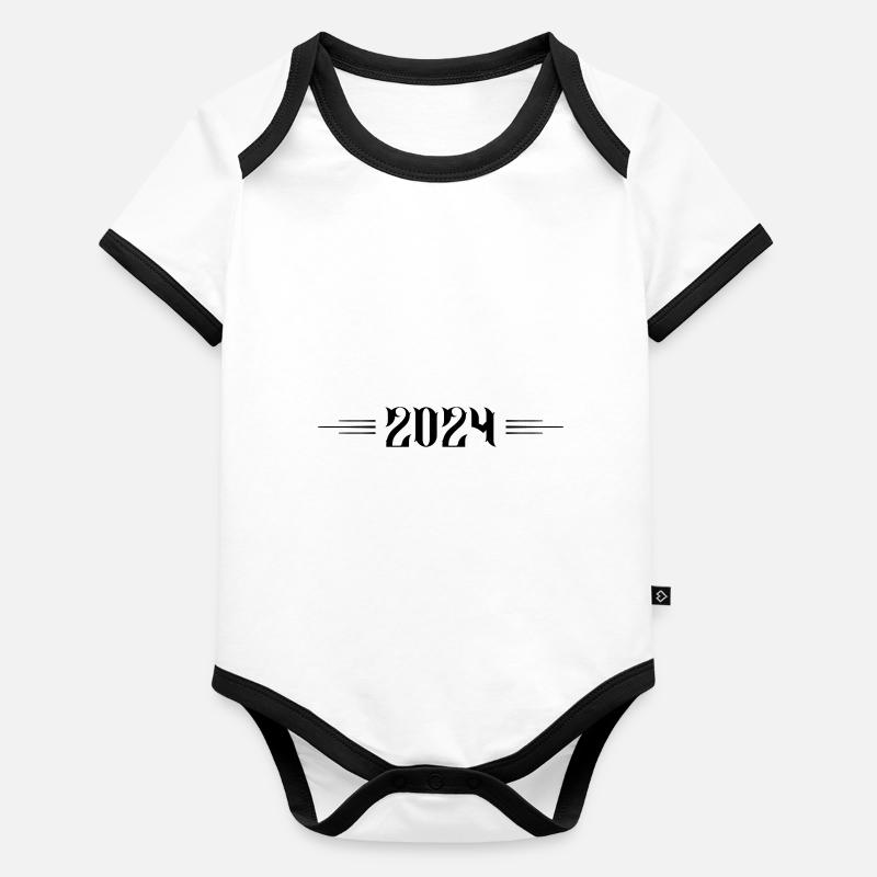 Ligne de l’année 2024 Body Bébé bio contrasté manches courtes