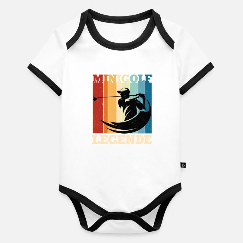 Minigolf Indoor Garten Minigolfer Geschenkidee Baby Bio-Kurzarm-Kontrastbody