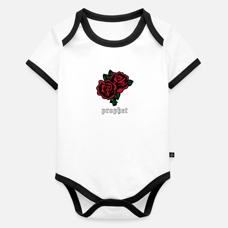 Prophet Soft Grunge Aesthetic Rote Rose Geschenk Baby Bio-Kurzarm-Kontrastbody