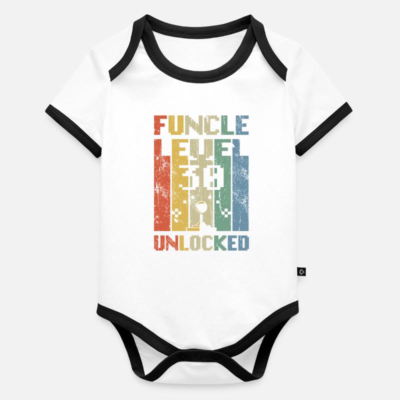 Funcle Level 30 Unlocked Parcker anniversaire de l’oncle Body Bébé bio contrasté manches courtes